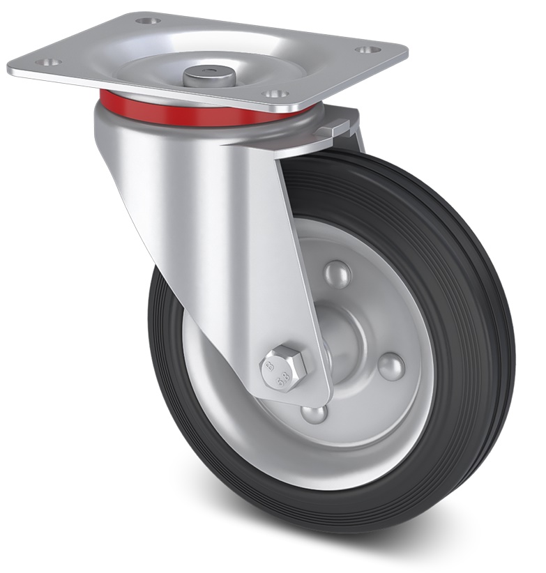 колесо багажной тележки 180 мм с тормозом. транспортные колеса. колесо поворотное kompas 3d. колеса для тележки 180 мм нейлоновый. транспортные колеса.